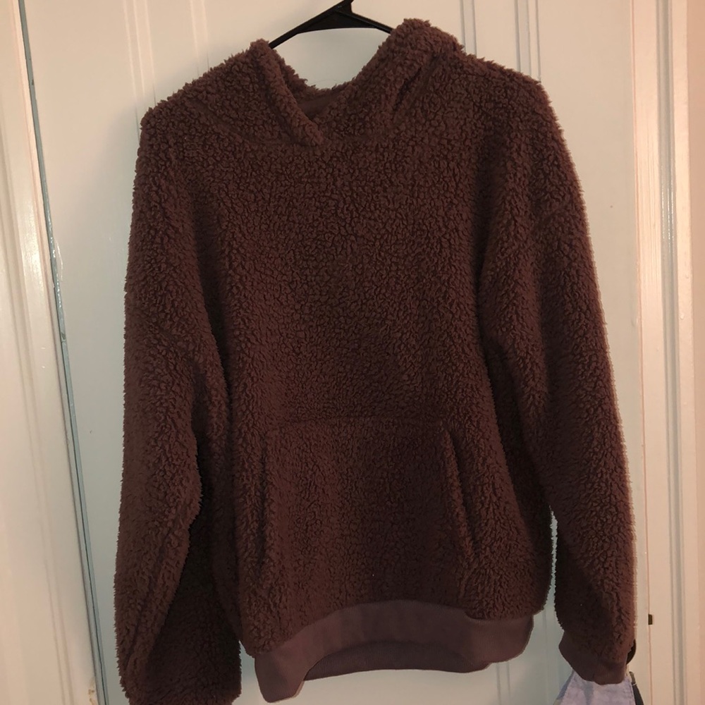 Mauve Teddy Hoodie Size M